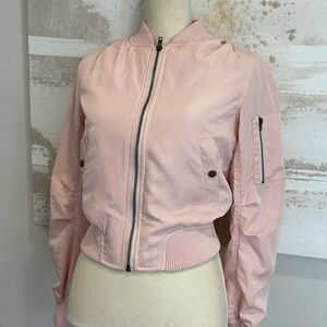 Baby Pink Lightweight Bomber Jacket Size Small by Aqua